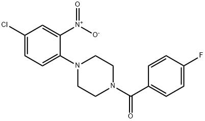 1-{4-chloro-2-nitrophenyl}-4-(4-fluorobenzoyl)piperazine Struktur