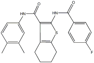 N-(3,4-dimethylphenyl)-2-[(4-fluorobenzoyl)amino]-4,5,6,7-tetrahydro-1-benzothiophene-3-carboxamide Structure