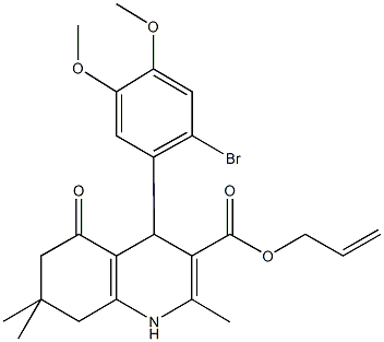 allyl 4-(2-bromo-4,5-dimethoxyphenyl)-2,7,7-trimethyl-5-oxo-1,4,5,6,7,8-hexahydro-3-quinolinecarboxylate 结构式