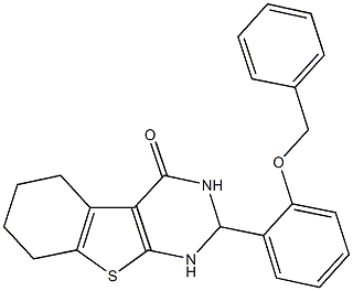 2-[2-(benzyloxy)phenyl]-2,3,5,6,7,8-hexahydro[1]benzothieno[2,3-d]pyrimidin-4(1H)-one Struktur