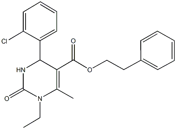 312697-81-7 2-phenylethyl 4-(2-chlorophenyl)-1-ethyl-6-methyl-2-oxo-1,2,3,4-tetrahydro-5-pyrimidinecarboxylate