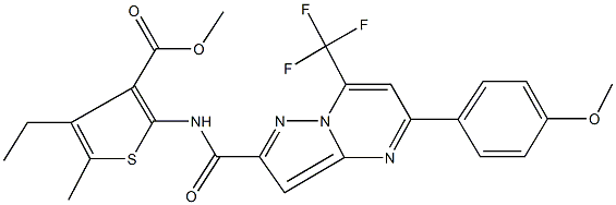 312699-25-5 methyl 4-ethyl-2-({[5-(4-methoxyphenyl)-7-(trifluoromethyl)pyrazolo[1,5-a]pyrimidin-2-yl]carbonyl}amino)-5-methyl-3-thiophenecarboxylate