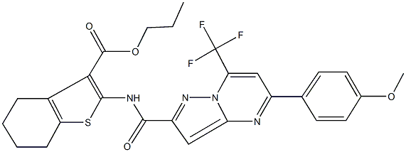 propyl 2-({[5-(4-methoxyphenyl)-7-(trifluoromethyl)pyrazolo[1,5-a]pyrimidin-2-yl]carbonyl}amino)-4,5,6,7-tetrahydro-1-benzothiophene-3-carboxylate|