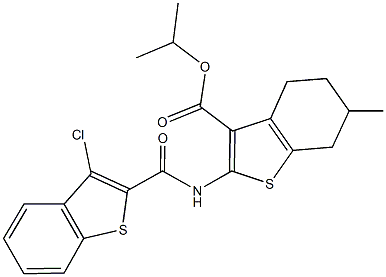 312704-18-0 isopropyl 2-{[(3-chloro-1-benzothien-2-yl)carbonyl]amino}-6-methyl-4,5,6,7-tetrahydro-1-benzothiophene-3-carboxylate