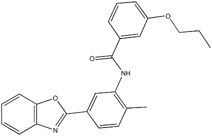 N-[5-(1,3-benzoxazol-2-yl)-2-methylphenyl]-3-propoxybenzamide 结构式