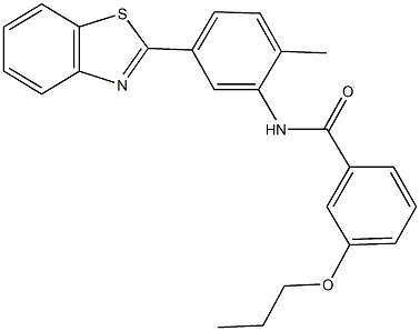 N-[5-(1,3-benzothiazol-2-yl)-2-methylphenyl]-3-propoxybenzamide,312705-93-4,结构式