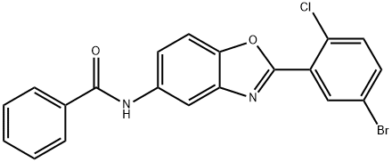 N-[2-(5-bromo-2-chlorophenyl)-1,3-benzoxazol-5-yl]benzamide Structure