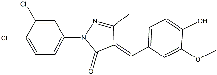 2-(3,4-dichlorophenyl)-4-(4-hydroxy-3-methoxybenzylidene)-5-methyl-2,4-dihydro-3H-pyrazol-3-one,312706-63-1,结构式