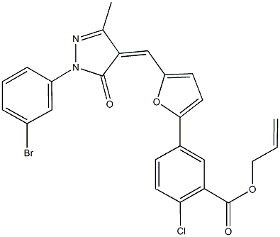 allyl 5-(5-{[1-(3-bromophenyl)-3-methyl-5-oxo-1,5-dihydro-4H-pyrazol-4-ylidene]methyl}-2-furyl)-2-chlorobenzoate Struktur