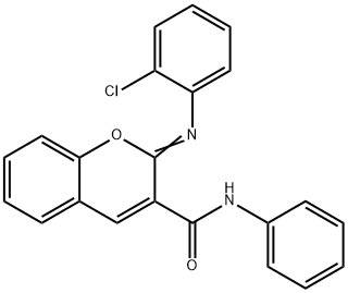 2-[(2-chlorophenyl)imino]-N-phenyl-2H-chromene-3-carboxamide 化学構造式