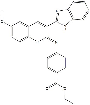 ethyl 4-{[3-(1H-benzimidazol-2-yl)-6-methoxy-2H-chromen-2-ylidene]amino}benzoate,312706-97-1,结构式