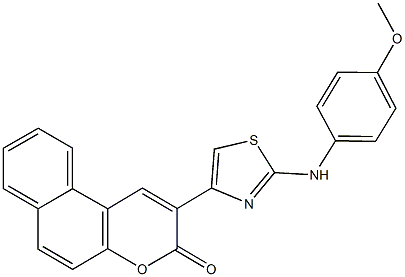 2-[2-(4-methoxyanilino)-1,3-thiazol-4-yl]-3H-benzo[f]chromen-3-one 结构式