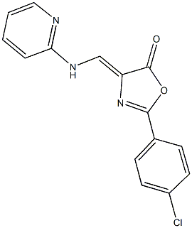 2-(4-chlorophenyl)-4-[(2-pyridinylamino)methylene]-1,3-oxazol-5(4H)-one 化学構造式