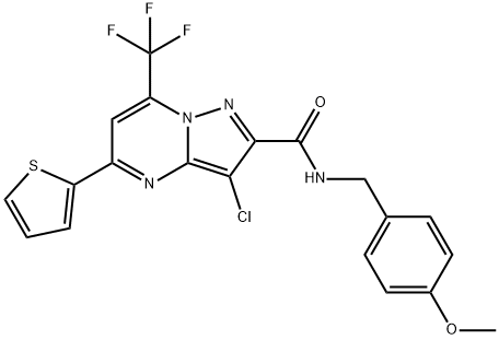 3-chloro-N-(4-methoxybenzyl)-5-(2-thienyl)-7-(trifluoromethyl)pyrazolo[1,5-a]pyrimidine-2-carboxamide|