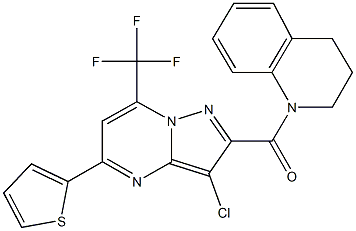 312708-18-2 1-{[3-chloro-5-(2-thienyl)-7-(trifluoromethyl)pyrazolo[1,5-a]pyrimidin-2-yl]carbonyl}-1,2,3,4-tetrahydroquinoline