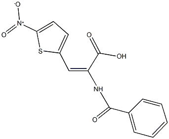2-(benzoylamino)-3-{5-nitro-2-thienyl}acrylic acid 结构式