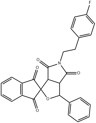 1-phenyl-5-[2-(4-fluorophenyl)ethyl]-3a,6a-dihydrospiro(1H-furo[3,4-c]pyrrole-3,2'-[1'H]-indene)-1',3',4,6(2'H,3H,5H)-tetrone|