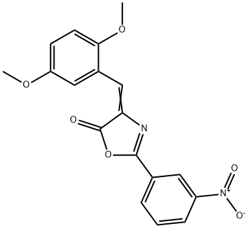 4-(2,5-dimethoxybenzylidene)-2-{3-nitrophenyl}-1,3-oxazol-5(4H)-one 结构式