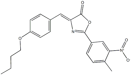 4-(4-butoxybenzylidene)-2-{3-nitro-4-methylphenyl}-1,3-oxazol-5(4H)-one Structure