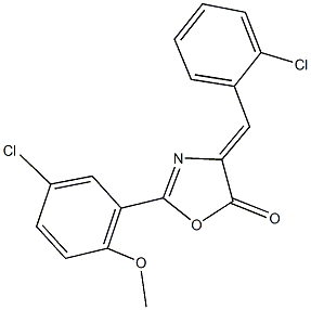 4-(2-chlorobenzylidene)-2-(5-chloro-2-methoxyphenyl)-1,3-oxazol-5(4H)-one,312716-07-7,结构式