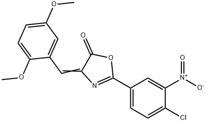 2-{4-chloro-3-nitrophenyl}-4-(2,5-dimethoxybenzylidene)-1,3-oxazol-5(4H)-one Structure