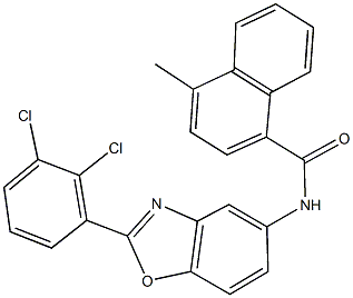 N-[2-(2,3-dichlorophenyl)-1,3-benzoxazol-5-yl]-4-methyl-1-naphthamide 结构式