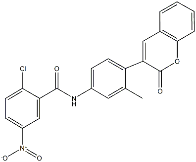 2-chloro-5-nitro-N-[3-methyl-4-(2-oxo-2H-chromen-3-yl)phenyl]benzamide,312717-16-1,结构式