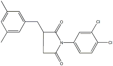 1-(3,4-dichlorophenyl)-3-(3,5-dimethylbenzyl)pyrrolidine-2,5-dione Struktur