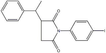 1-(4-iodophenyl)-3-(1-phenylethyl)pyrrolidine-2,5-dione Structure