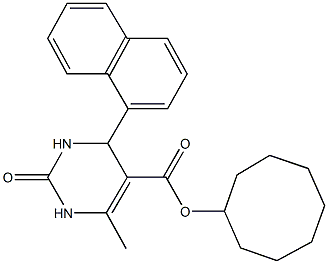 cyclooctyl 6-methyl-4-(1-naphthyl)-2-oxo-1,2,3,4-tetrahydro-5-pyrimidinecarboxylate Struktur