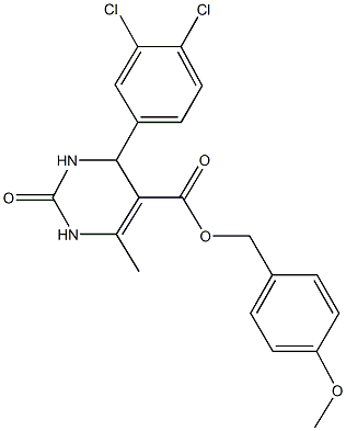 4-methoxybenzyl 4-(3,4-dichlorophenyl)-6-methyl-2-oxo-1,2,3,4-tetrahydro-5-pyrimidinecarboxylate,312718-95-9,结构式