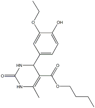 butyl 4-(3-ethoxy-4-hydroxyphenyl)-6-methyl-2-oxo-1,2,3,4-tetrahydro-5-pyrimidinecarboxylate,312719-02-1,结构式