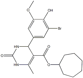 cycloheptyl 4-(3-bromo-4-hydroxy-5-methoxyphenyl)-6-methyl-2-oxo-1,2,3,4-tetrahydro-5-pyrimidinecarboxylate|