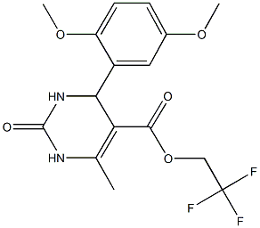 2,2,2-trifluoroethyl 4-(2,5-dimethoxyphenyl)-6-methyl-2-oxo-1,2,3,4-tetrahydro-5-pyrimidinecarboxylate 结构式