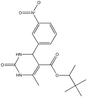 1,2,2-trimethylpropyl 4-{3-nitrophenyl}-6-methyl-2-oxo-1,2,3,4-tetrahydro-5-pyrimidinecarboxylate Structure