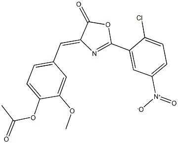 4-[(2-{2-chloro-5-nitrophenyl}-5-oxo-1,3-oxazol-4(5H)-ylidene)methyl]-2-methoxyphenyl acetate Structure