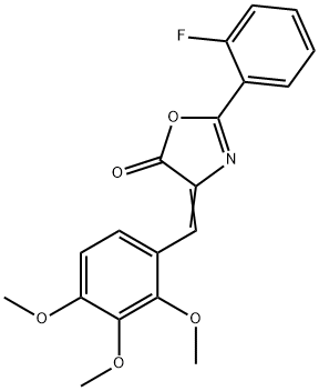 2-(2-fluorophenyl)-4-(2,3,4-trimethoxybenzylidene)-1,3-oxazol-5(4H)-one Struktur