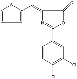 2-(3,4-dichlorophenyl)-4-(2-thienylmethylene)-1,3-oxazol-5(4H)-one Struktur