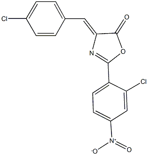 4-(4-chlorobenzylidene)-2-{2-chloro-4-nitrophenyl}-1,3-oxazol-5(4H)-one Structure