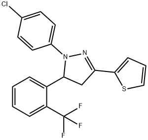 1-(4-chlorophenyl)-3-(2-thienyl)-5-[2-(trifluoromethyl)phenyl]-4,5-dihydro-1H-pyrazole Structure