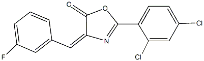 2-(2,4-dichlorophenyl)-4-(3-fluorobenzylidene)-1,3-oxazol-5(4H)-one Structure