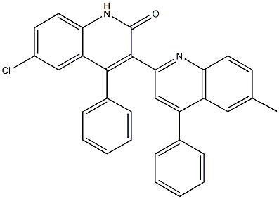 6-chloro-6'-methyl-4,4'-diphenyl-2',3-biquinolin-2(1H)-one Structure