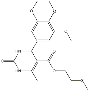 2-(methylsulfanyl)ethyl 6-methyl-2-oxo-4-(3,4,5-trimethoxyphenyl)-1,2,3,4-tetrahydro-5-pyrimidinecarboxylate,312734-76-2,结构式