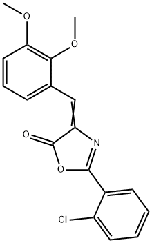 2-(2-chlorophenyl)-4-(2,3-dimethoxybenzylidene)-1,3-oxazol-5(4H)-one Struktur