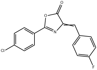 2-(4-chlorophenyl)-4-(4-fluorobenzylidene)-1,3-oxazol-5(4H)-one Structure