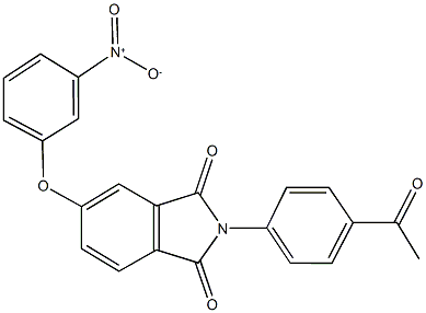 2-(4-acetylphenyl)-5-{3-nitrophenoxy}-1H-isoindole-1,3(2H)-dione 化学構造式