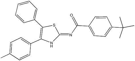 4-tert-butyl-N-(4-(4-methylphenyl)-5-phenyl-1,3-thiazol-2(3H)-ylidene)benzamide 结构式