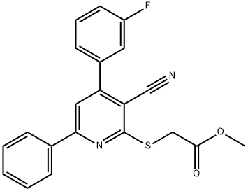 methyl {[3-cyano-4-(3-fluorophenyl)-6-phenyl-2-pyridinyl]sulfanyl}acetate,312750-37-1,结构式