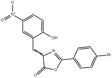 2-(4-bromophenyl)-4-{2-hydroxy-5-nitrobenzylidene}-1,3-oxazol-5(4H)-one Structure