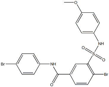 4-bromo-N-(4-bromophenyl)-3-[(4-methoxyanilino)sulfonyl]benzamide,312756-77-7,结构式